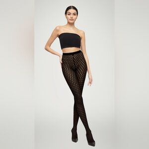 Wolford NWT Sylvie Patterned Tights - black/black size Small
